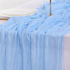 Blue Cheesecloth Table Runner Fall Boho Wedding Birthday Party Home Decor - Image 6