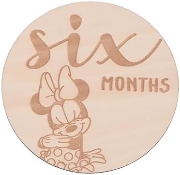 Disney Minnie Mouse Natural Wood Tone, 12 Piece Wooden Engraved Milestone Cards - Image 2