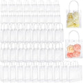 LEIFIDE 50 Pcs Plastic Clear Gift Bags with Handles,Assorted Sizes by LEIFIDE