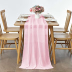 Pufogu 5 Pack 10Ft Light Pink Chiffon Table Runner Sheer 29x120 Inch - Image 6