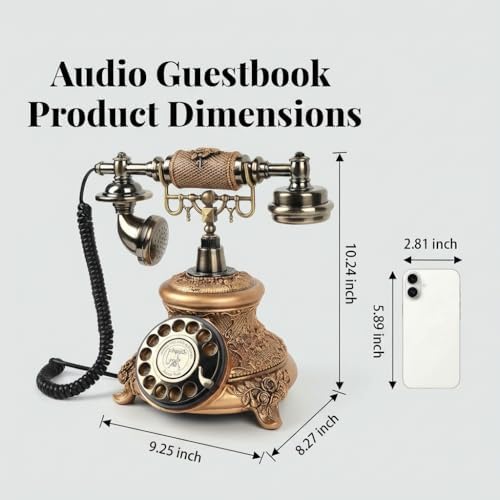 Retro Audio Guest Book Wedding Phone, FESTRING Audio Guestbook, Golden - Image 5