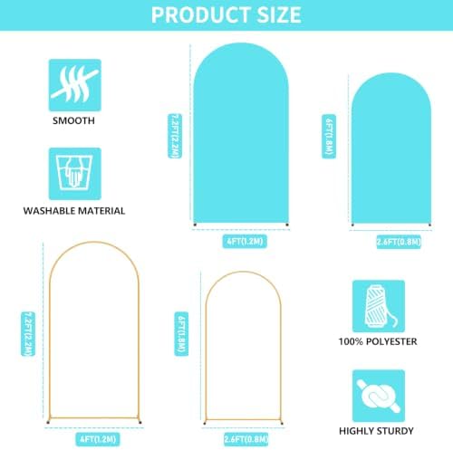 2 Pack Arch Backdrop Stand and Cover Set (7.2FT/6FT), Balloon Arch Stand - Image 4