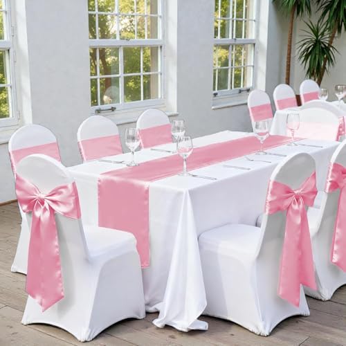 MDS® Pack of 300 Satin Chair Sashes for Wedding & Events – Blush Pink - Image 6