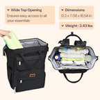 BabbleRoo Diaper Bag Backpack, Multifunction Nappy Changing Bag with Changing Pad, Stroller Straps & Pacifier Case, Unisex Stylish Travel Back Pack for Moms & Dads - Black - Image 3