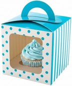 Restaurantware Square Teal Paper Cupcake Window Box, 4.5 x 4.5 In, 100 Pack by Restaurantware
