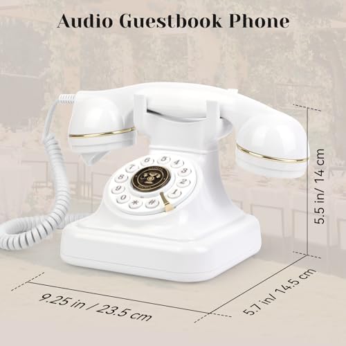 Audio Phone Guest Book Audio Guestbook Wedding Phone Record Guest Voice for Birthdays Party Graduation Baby Shower Retirement Special Occasions, White - Image 7