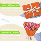 PerkHomy 36" x 2,400" (200') OrangeRed Kraft Paper Roll for Craft Bulletin Board Paper Art Table Covering Crafting Gift Wrapping Bouquet Packing Parcel 80GSM 55LB (OrangeRed, 36" x 200') - Image 4