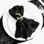 60 Pack Black Cheesecloth Napkins Washable 21x21 Inches Black Cloth Napkins Set of 60 Dinner Table Napkins for Wedding Rustic Boho Cotton Gauze Summer Bridal Baby Shower Party Table Decor - Image 5