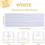 12 Pack 23 x 120 Inch White Table Runner 10Ft Cheesecloth - Image 2