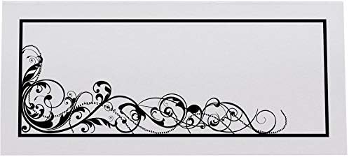 Scribble Vintage Swirl Place Cards, Black, Set of 150, Pre-cut and Scored - Image 3