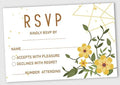 50 Blank RSVP Cards with White Envelopes-Floral & Leaves Style Response Card-RSVP for Wedding-Rehearsal Dinner-Baby Shower-Bridal Shower-Engagement Party Invitations by Inkdotpot