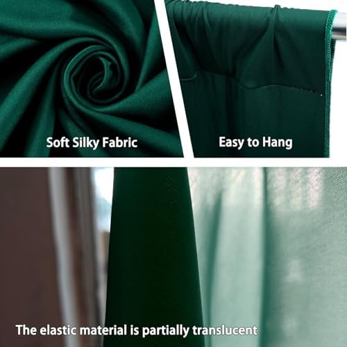10 x 7 Feet Dark Green Backdrop Curtain for Partie, Background Curtains for Photoshoot, Birthday, Wedding, Halloween, Thanksgiving, Christmas Day, New Year Party Decorations 5Ft x 7Ft, 2 Panels - Image 3