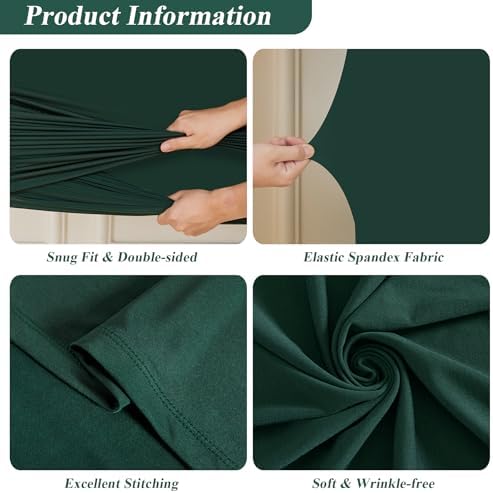 Square Backdrop Arch Cover Hunter Green 6.6FT x 6.6FT Square Arch Backdrop Covers Stretchy Spandex Fitted Square Backdrop Cover for Birthday Party Wedding Ceremony Banquet Decoration - Image 5