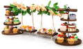 Wooden 3 Tier Cupcake Dessert Table Display Stand with Swing & Flower Decor by Unknown
