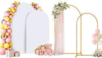 Arch Backdrop Stand and Cover Set of 2 Wedding Metal Arch Stand with Arch Cover White 7.2FT, 6FT for Wedding Party Bridal Baby Shower Birthday Ceremony Event Decor by Chesjin