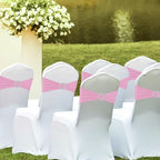 100PCS Spandex Stretch Chair Sashes Bows Universal Elastic Chair Cover Bands Ties with Buckle Slider for Wedding Party Birthday Reception Events Banquet Decoration(Pink) - Image 6