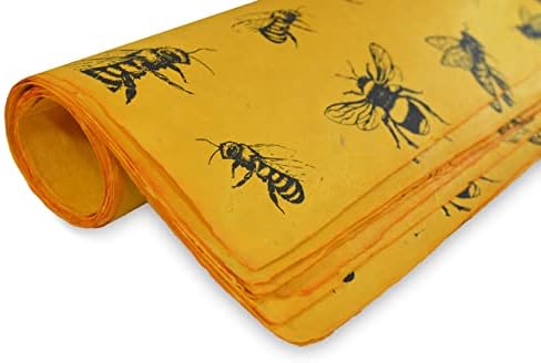 Kathmandu Valley Co. Handmade Lokta Decorative Wrapping Paper, Busy Bee - Image 2