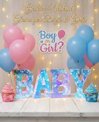 AceList Iridescent Baby Marquee Letters for Baby Shower - 7.87 Inch Light Up Sign for Table Centerpiece & Backdrop, Holographic 70 LED Decor for Gender Reveal, Nursery Room, Birthday Party Supplies - Image 5