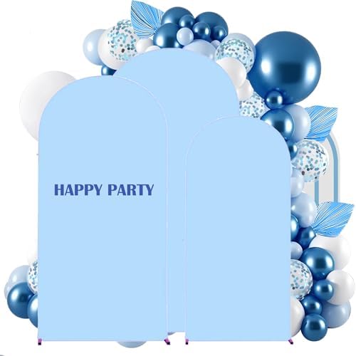 HAINARverS Set of 3 Stretchy Arch Backdrop Covers, Baby Blue, 6/6.6/7.2FT - Image 5