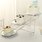 Efavormart 3-Tier Silver Cascading Metal Cake Stand with Round Mirror Trays, Cupcake Holder Dessert Display Stand Tiered Serving Platter - 16"x19" - Image 6