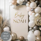Baby Shower Decoration Backdrop Custom Baby Name Vinyl Decal – Personalized Sticker for Mirror or Acrylic Sign, Elegant Script and Serif Lettering, Gender Neutral Party Decor w30 - Image 2