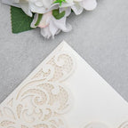 20Pcs Ivory Laser Cut Wedding Invitation Cards With Envelopes - Image 6