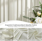 30 ft x 10 ft Wrinkle Free Beige Backdrop Curtain for Parties, 6 Panels 10ft Polyester Beige Photo Backdrop Drapes for Graduation Birthday Wedding Party Stage Curtains - Image 2
