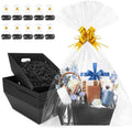 EVELOMO 10 Pack Empty Gift Baskets to Fill - 10" x 8" Large Baskets for Gifts Empty, Sturdy DIY Gifts Baskets Sets with 500g Crinkle Cut Papers for Birthdays Weddings Parties & Holidays (Black) by EVELOMO