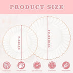 YOUBET 60PCS Rose Gold Plastic Plates for Party Wedding Baby Shower - Image 2
