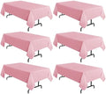sancua 6 Pack Pink Tablecloths 60x102 Inch for 6 Feet Rectangle Tables by sancua