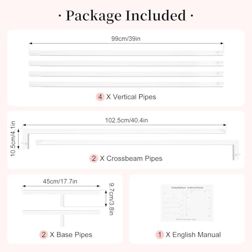 6.6ftx6.6ft Backdrop Stand, White Portable Pipe and Drape Backdrop Stand for Parties Silver Wedding Garden Balloon Arch Frame for Wedding Birthday Parties Banquets Background Decor (6.6x 6.6ft-White) - Image 6