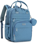 BabbleRoo Diaper Bag Backpack - Baby Essentials Travel Tote - Multi function Water Resistant Diaper Bag, Travel Essentials Baby Bag with Changing Pad, Stroller Straps & Pacifier Case - Light Blue by BabbleRoo