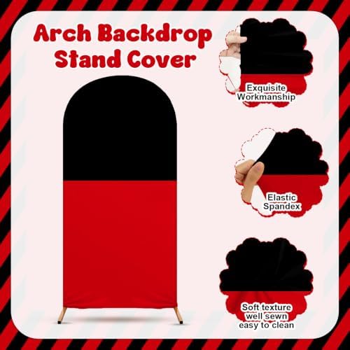 7.2 x 4 Ft Cartoon Mouse Backdrop Covers Birthday Red Black Arch Cover - Image 4