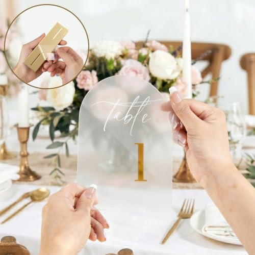 Frosted Wedding Table Numbers 1-20 with Stands - 5.5x7 Inch - Image 5