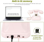 Audio Guest Book Wedding Phone can Record Customized Audio Guest Books for Weddings, banquets and Parties, and it Supports Playing Guests' Voice Message Information on the Device Itself. Pink - Image 6