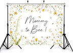 10x8ft Mommy to Bee Backdrop Bouquet Baby Shower Party Wildflower Honeycomb Floral Gender Reveal Sweet as Can Photography Background Party Banner Decorations Photo Studio Props - Image 3