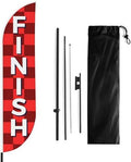Finish Sign Feather Flag Pole Kit for Outdoor by Mavis Printing | 15 FEET Long Polyester Outdoor Banner Flag for Easy Hang | HD Print Swooper Flag Pole Mount to Celebrate Finish | Made in USA by MAVISPRINT
