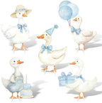 5Pcs Silly Goose Baby Shower Decorations, Blue Large Goose Cardboard Cutout Standup, Geese Birthday Party Sign for Photo Booth Props Backdrop Garden Entrance Decor Cartoon Party Supplies by WelcometoLawnIdyll