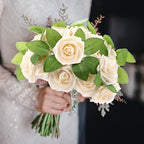 100 Pcs Artificial Foam Rose Flower Faux Bouquet Wedding Fake Rose Gift for Mother's Day Women DIY Bridal Shower Party Table Birthday Home Spring Decor (Champagne) - Image 5