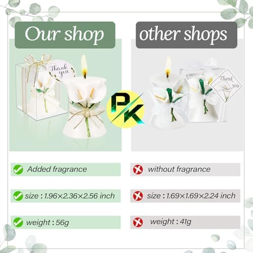 24 Pack Wedding Favors Bridal Shower Favors Candles Calla Lily Style Candle Favors Gift Boxed with Thanks Cards Return Gifts Wedding Party Favors for Guests Return Gifts Keepsakes Giveaways - Image 2