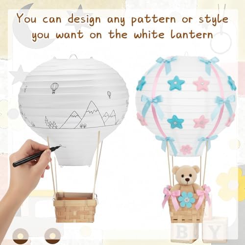 Meooeck 8 Sets White Hot Air Balloon Table Centerpieces Decor - Image 5
