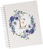 Personalized Baby Journal - Hardcover First Year Album Customized with Baby’s Name & Initial - Prompted Baby Memory Book (Purple & Blue Wreath Initial) by Unknown
