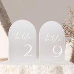 HOODO Frosted Arch Acrylic Table Numbers 1-20 with Stands, 5"x7" Acrylic Arch Signs and Holders, Frosted Table Numbers for Wedding Reception, Party, Anniversary, Event - Image 6
