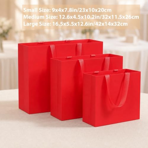 Catlovecorn 20 Pack Large Red Gift Bags, 16.5 x 5.5 x 12.6 In - Image 7