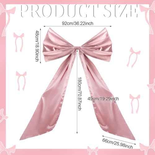 Wavwavw Giant Bow Big Wall Decor, Rouge Color, Satin, Weeding - Image 2