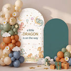 Moukeren Arch Backdrop Cover 6ft and 7.2ft for Baby Shower Party Gender Reveal Birthday Party Banquet Photo Arches Background Decorations(Green,Dragon) by Moukeren
