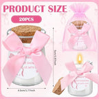 Threlaco 20 Pcs Pink Bow Baby Shower Favor Candle Glass Jar - Image 2