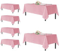 sancua Pink Tablecloths Rectangle, 6 Pack Table Cloth for 8 Foot Tables by sancua