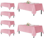 sancua Pink Tablecloths Rectangle, 6 Pack Table Cloth for 8 Foot Tables by sancua