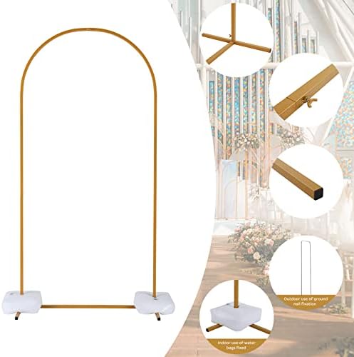Outvita 6.6ft Wedding Arch, Metal Backdrop Stand Wedding Ballon Arch Frame Decoration Support Stand for Ceremony Indoor Outdoor Party Event Baby Shower - Image 3